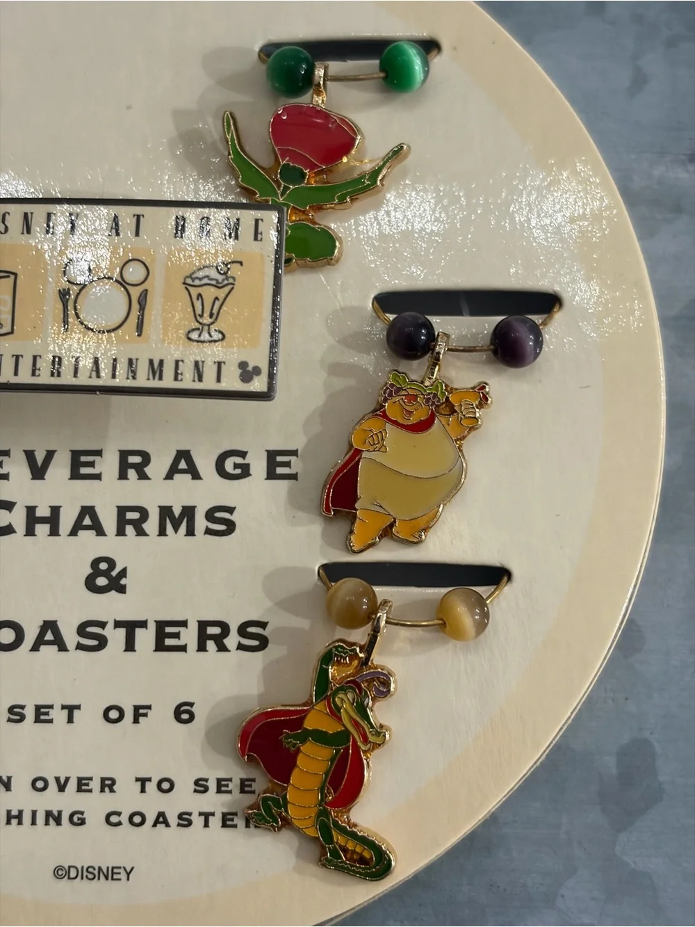 Disney Wine Charms and Coasters Set NIB Fantasia